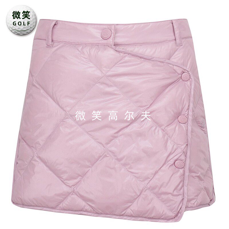 高尔夫女松紧腰裹身裙裤羽绒短裤