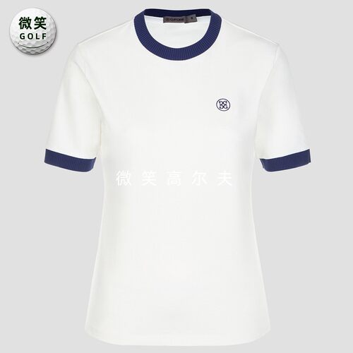 高尔夫女士配色圆领运动短袖T恤