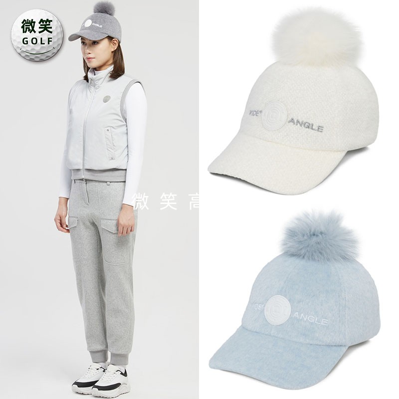 高尔夫毛球毛绒保暖运动棒球帽女