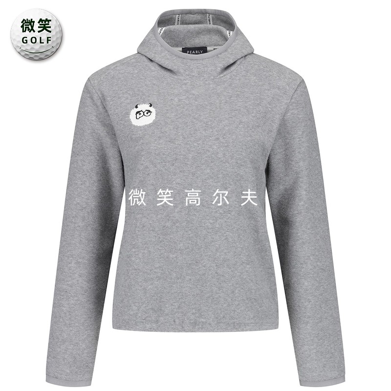 高尔夫女字母连帽毛圈长袖T恤