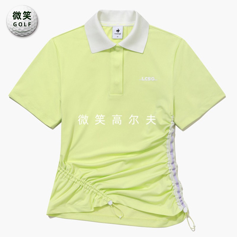 高尔夫女士翻领褶皱运动短袖T恤