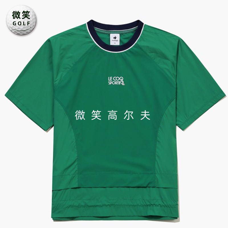 2025秋新品韩国代购LECOQ*高尔夫女圆领字母插肩拼接运动短袖T恤