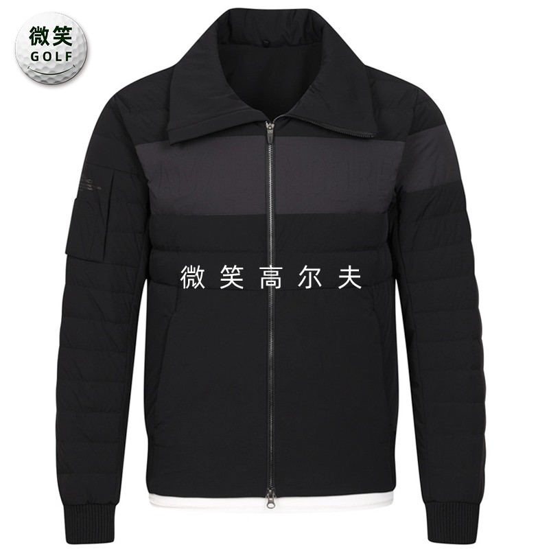 高尔夫男翻领轻便防寒运动羽绒服