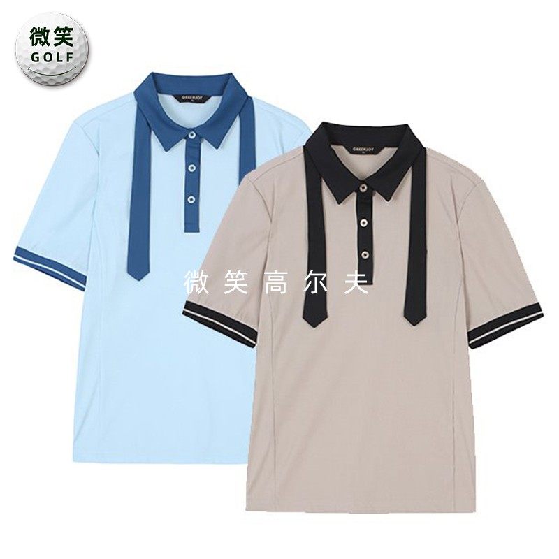 特价2025夏新款韩国代购领带时尚高尔夫球服女士运动短袖T恤GOLF