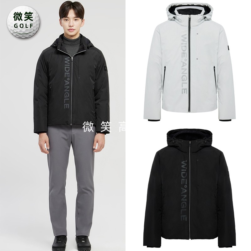 高尔夫男连帽字母防寒运动羽绒服