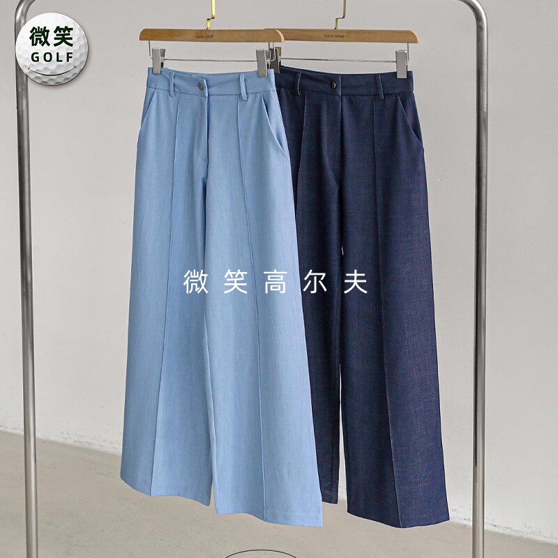 特价2025夏款韩国代购轻薄透气高尔夫球服女士宽松直筒阔腿裤GOLF