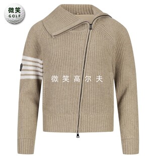 2025冬新韩国代购amazingcre高尔夫女斜拉链羊绒运动羊毛开衫外套