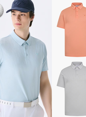 2025夏新品韩国代购CALLAWA高尔夫男翻领凉感轻薄透气运动短袖T恤