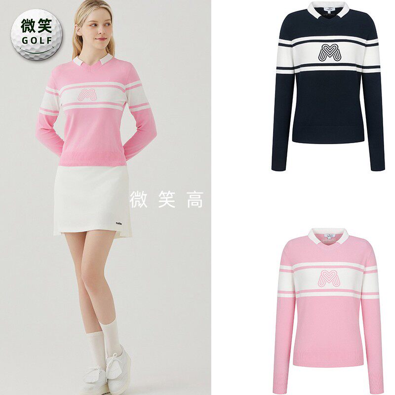 2025春款韩国代购MARTINE时尚百搭高尔夫球服女士套头针织衫GOLF