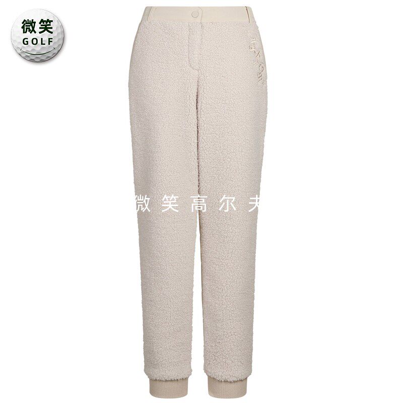 特价2025冬新韩国代购FANTOM高尔夫女松紧腰毛绒收腿运动夹棉长裤