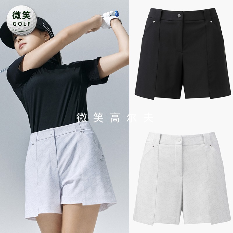 2026夏季新款韩国代购提花弹力高尔夫球服女士简约运动高腰短裤