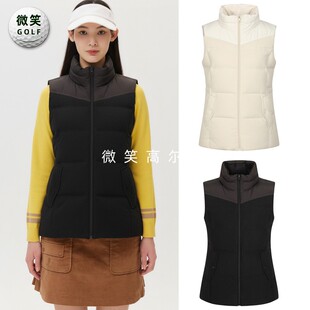 特价2025冬新品韩国代购FANTOM高尔夫女灯芯绒修身运动羽绒马甲