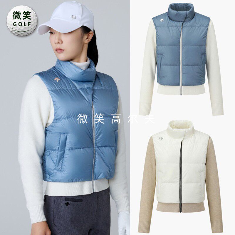 高尔夫女士立领针织袖防寒羽绒服