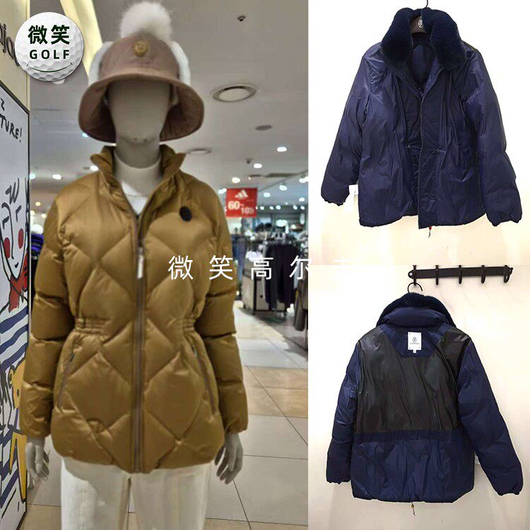 2024冬款韩国代购CASTELBAJA*毛领收腰高尔夫球服女士羽绒服GOLF