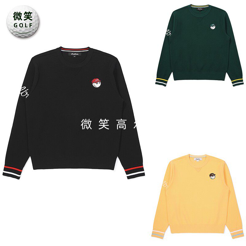 2025秋新款韩国代购MALBON圆领宽松高尔夫服装女士慵懒套头针织衫