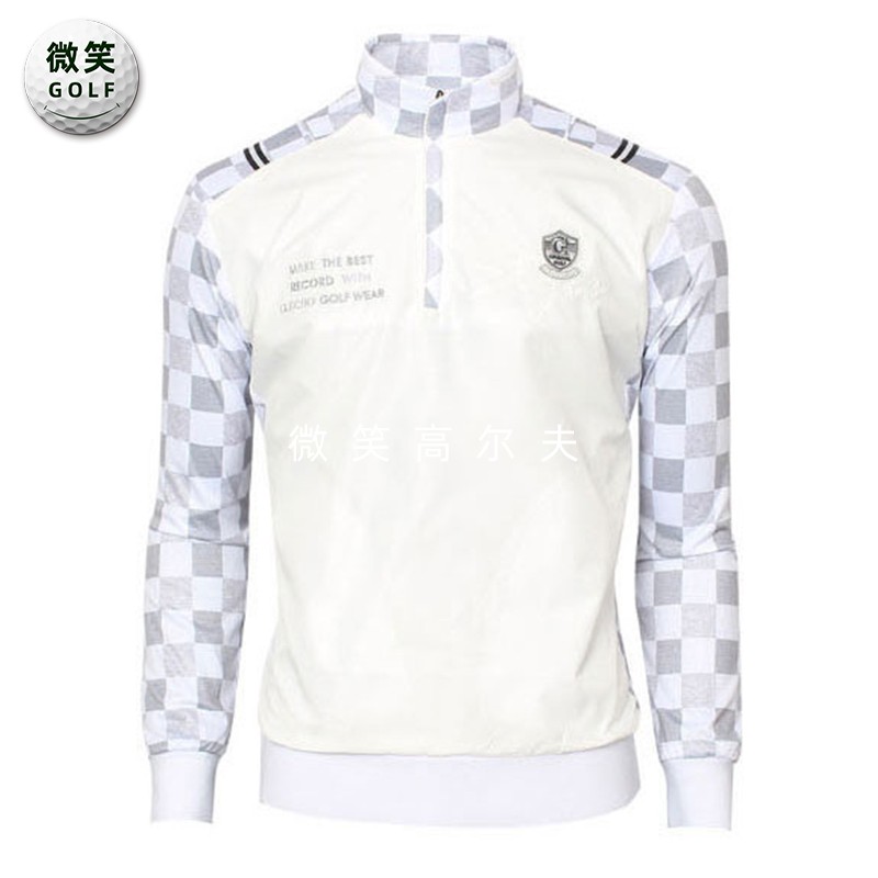 特价2025冬季新款韩国代购半拉链高尔夫球服男士印花防风长袖T恤