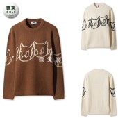 WAAC防风卡通高尔夫球服女士宽松慵懒针织衫 韩国代购 新款 2025冬季