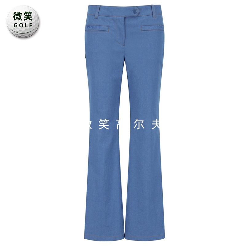 高尔夫女士微喇修身运动牛仔长裤