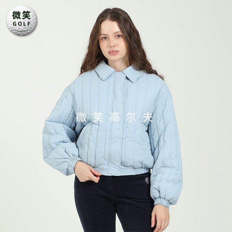 特价2025冬新款韩国代购休闲宽松高尔夫球服女士短款棉服夹克外套