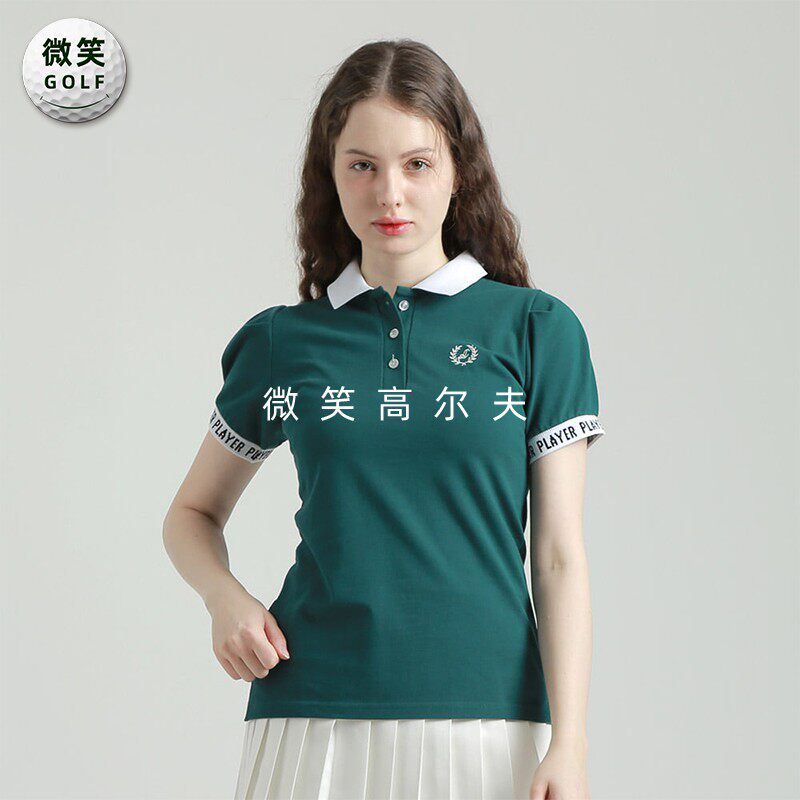特价2025夏季新款韩国代购半系扣配色高尔夫球服女士短袖T恤GOLF