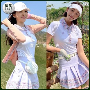 韩国代购 女士短袖 百搭运动FairLiar2022夏新款 高尔夫服装 T恤GOLF