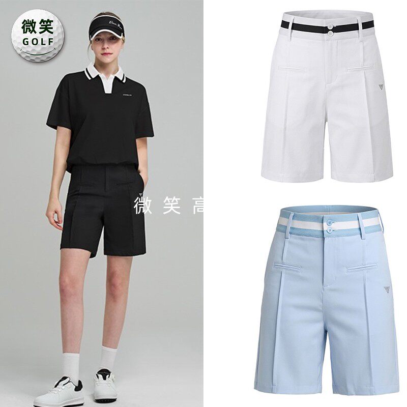 特价2026夏款韩国代购松紧带运动休闲高尔夫短裤女士遮肉高腰中裤