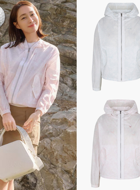 2025夏新品韩国代购CALLAWA*高尔夫女士连帽印花轻质运动夹克外套