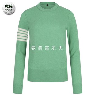 2025冬新品韩国代购amazingcre高尔夫女士圆领条纹轻便运动羊绒衫