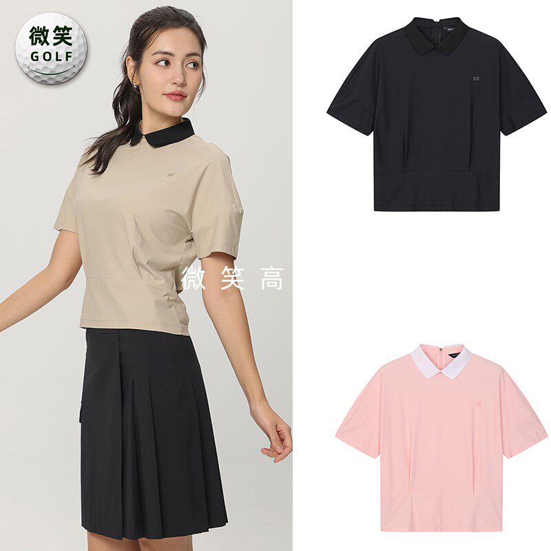 特价2025夏季新款韩国代购冷感娃娃领高尔夫球服女士短袖T恤GOLF