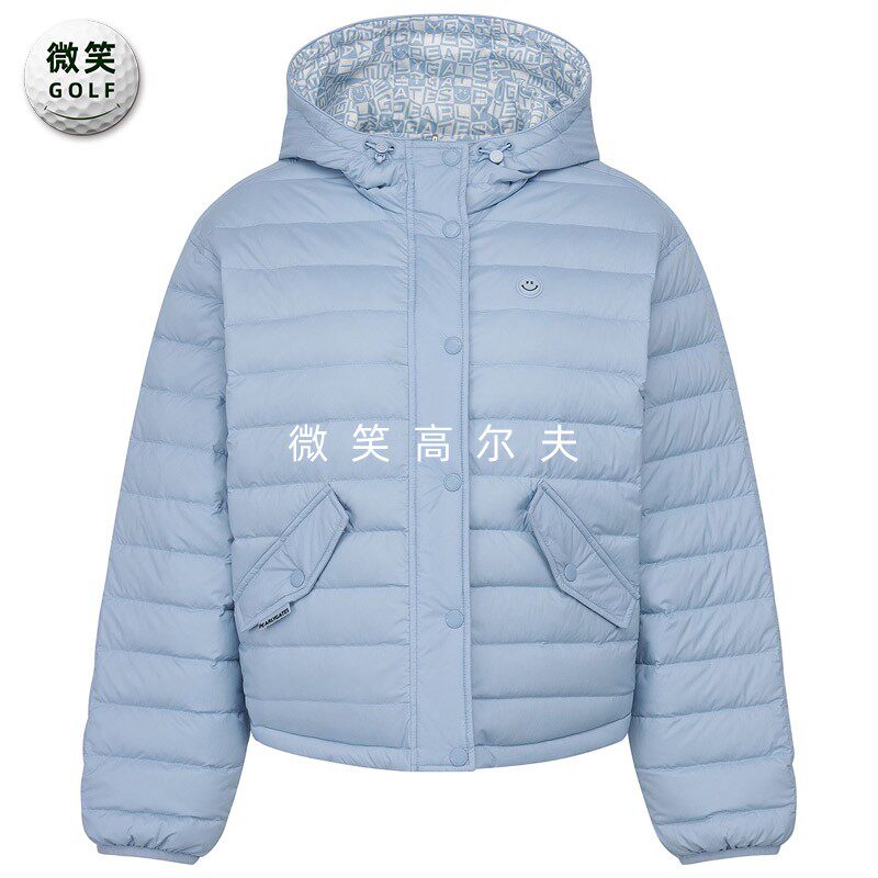 高尔夫女连帽图案双面运动羽绒服