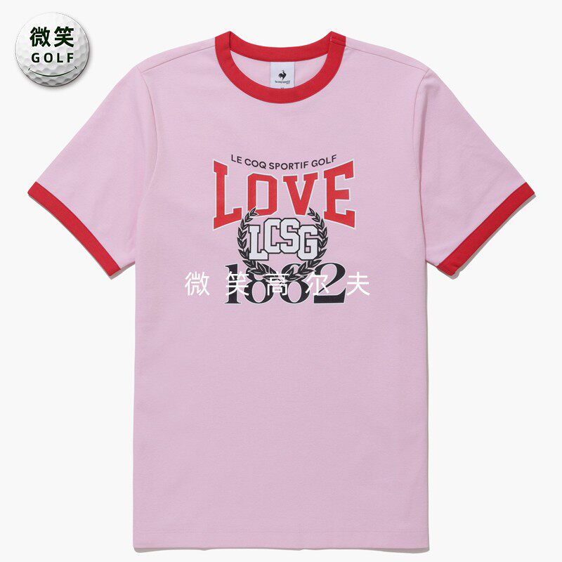 高尔夫女士圆领图案运动短袖T恤