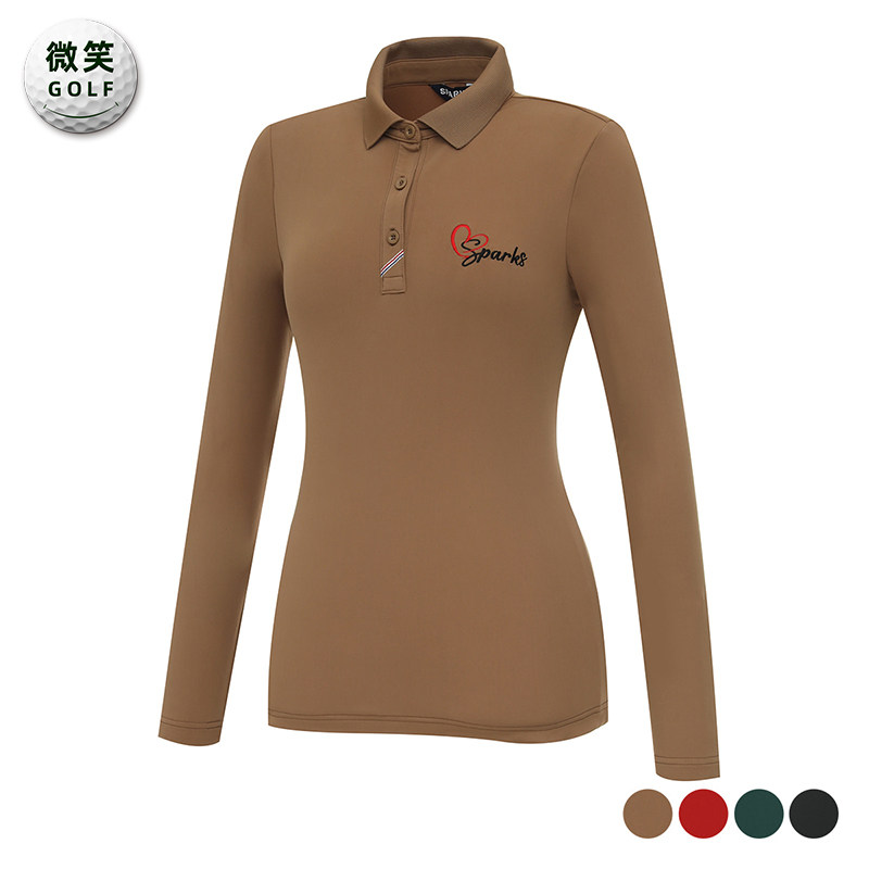 特价2025秋新款韩国代购刺绣拉绒高尔夫球服女士运动长袖T恤GOLF