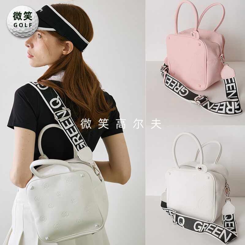 特价2025夏新款韩国代购压花方形高尔夫球包女士大容量手提包GOLF