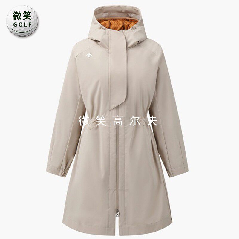 高尔夫女连帽防寒保暖长款羽绒服