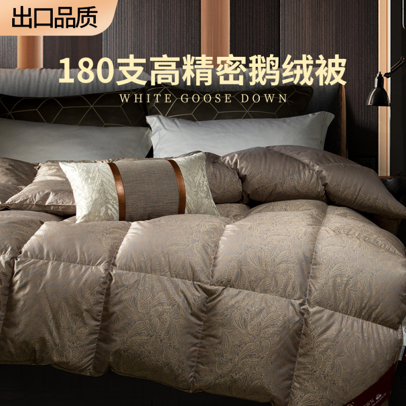 日本进口全棉高支高密鹅绒被芯5A