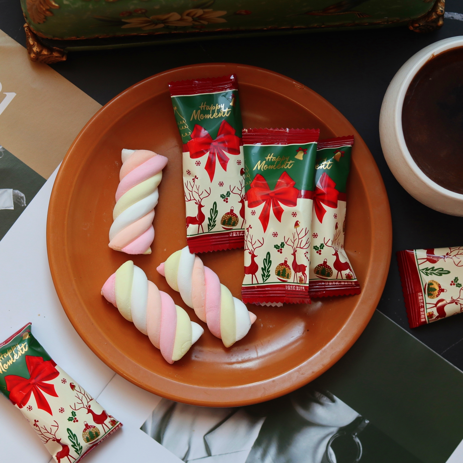 圣诞节快乐时刻棉花糖