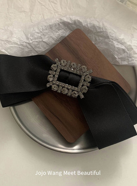 方扣yyds闪钻大蝴蝶结气质女黑色后脑勺发夹韩国头饰新款发卡发饰