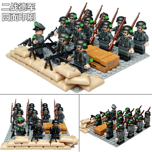 二次大战积木人仔德军国防军机枪手步枪兵睿智德国士兵拼装积木人
