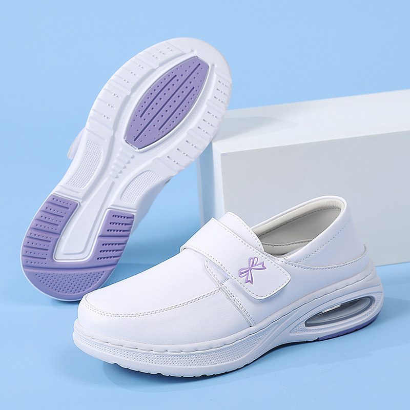 安足恩护士鞋女秋冬季加绒软底透气不累脚防滑气垫增高医护小白鞋