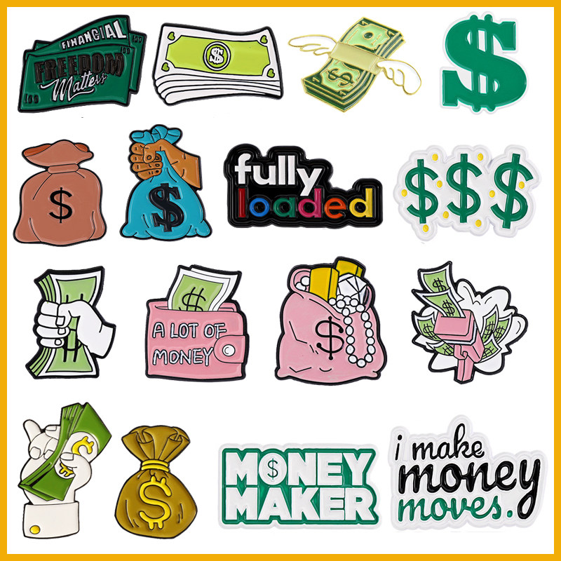 创意卡通粉色钱包珠宝美元金属徽章个性潮款Money Maker胸针饰品