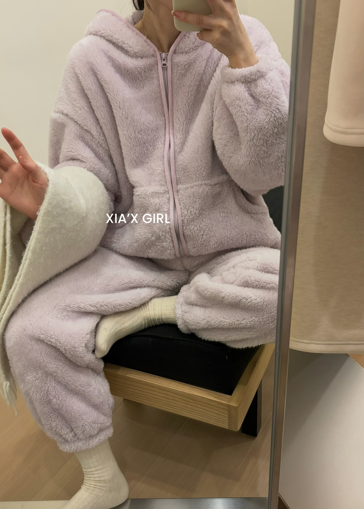 1000克加厚款｜强推｜连帽珊瑚绒暖呼呼韩版宽松家居套装