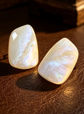 幻彩纹理冰块耳环女法式轻奢高级感小众设计不规则亚克力耳钉耳饰