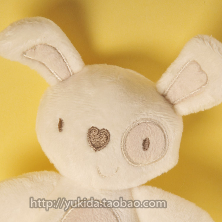 正版英国F&F绣线小兔婴儿亲肤面料安抚玩偶毛绒玩具公仔摇铃