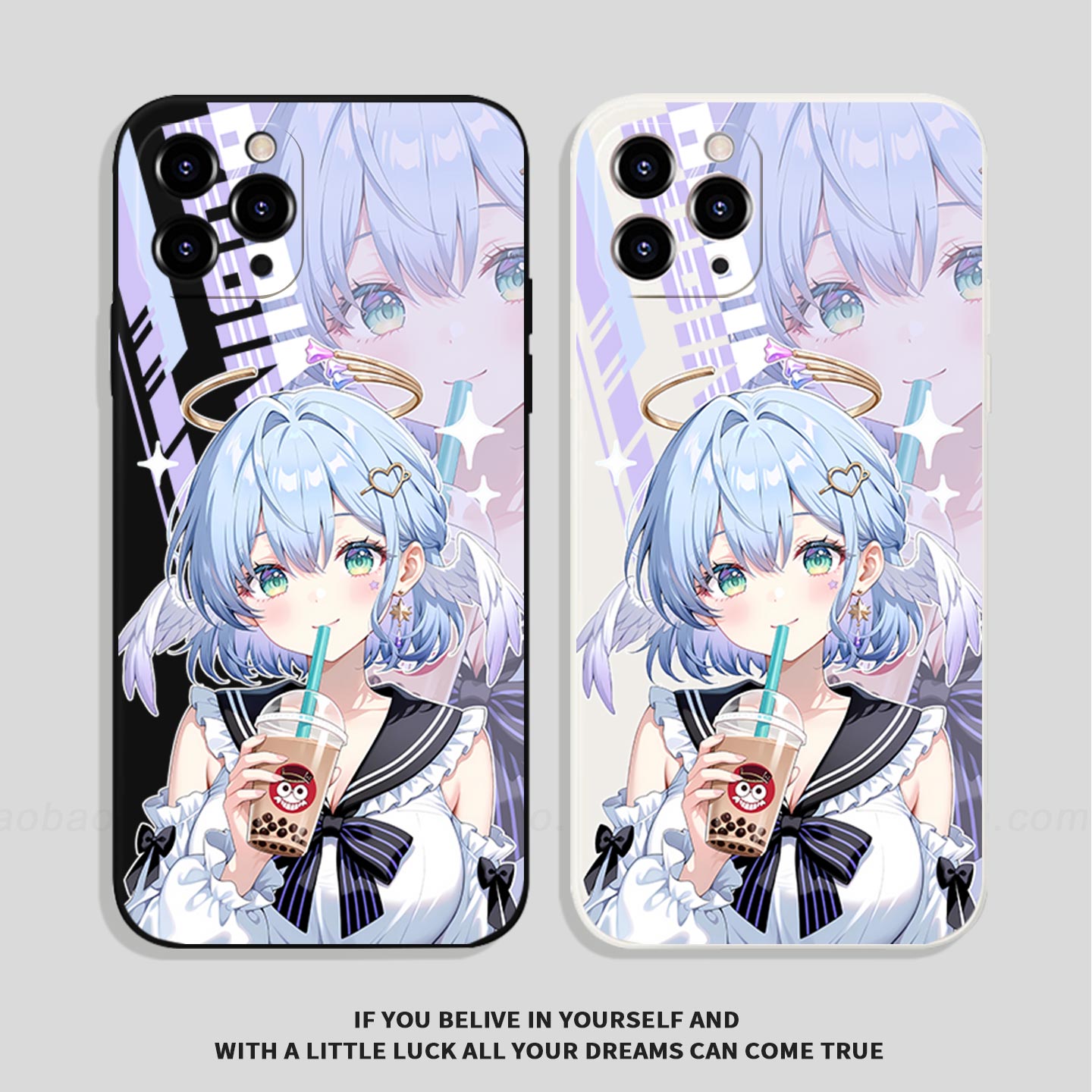 可爱知更鸟喝奶茶安卓手机壳TPU