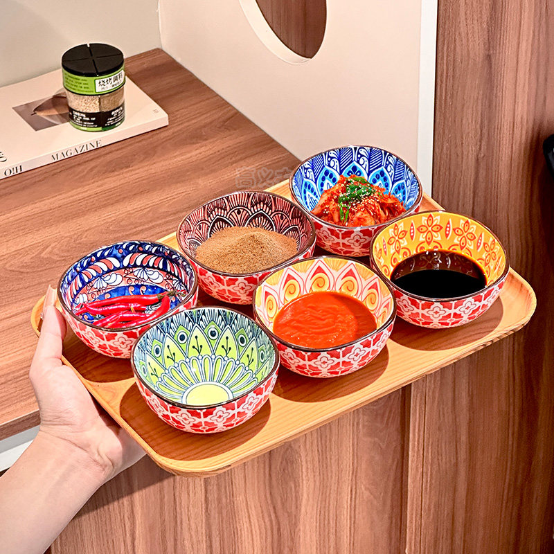 波西米亚家用釉下彩陶瓷味碟火锅蘸料碟日式方碟小吃碟小菜咸菜碟,餐饮具,碟,淘宝优惠券,粉丝福利购,淘宝优惠卷