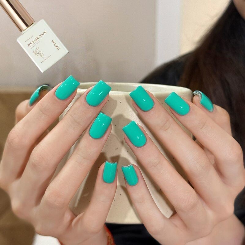 小颖美甲15ml瓶装新款荧光彩糖亮黄蓝绿色甲油胶美甲店专用流行