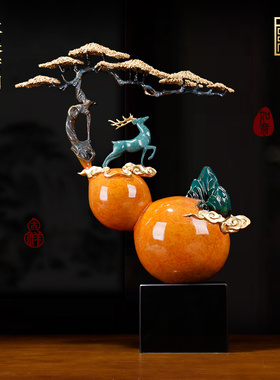 铜葫芦摆件家居客厅黄铜福禄寿新中式领导长辈办公室摆设商务礼品