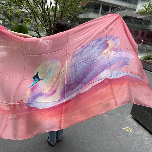 100%桑蚕丝真丝雪纺长巾防晒