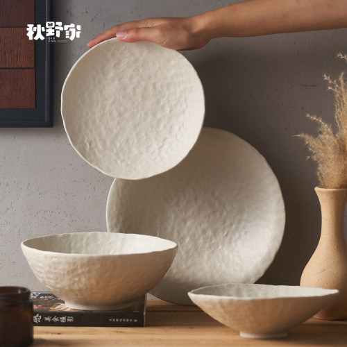 秋野家复古粗陶餐具套装