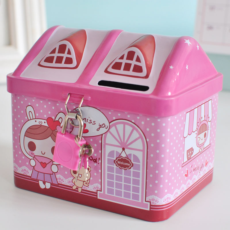 lovely originality Cartoon Lock House Piggy bank Large Small change Piggy bank children Student Gifts prizein the Festive supplies/Gift , Gift ideas , Piggy bank  category - from Buy2taobao.com to provide professional Taobao agent buy service